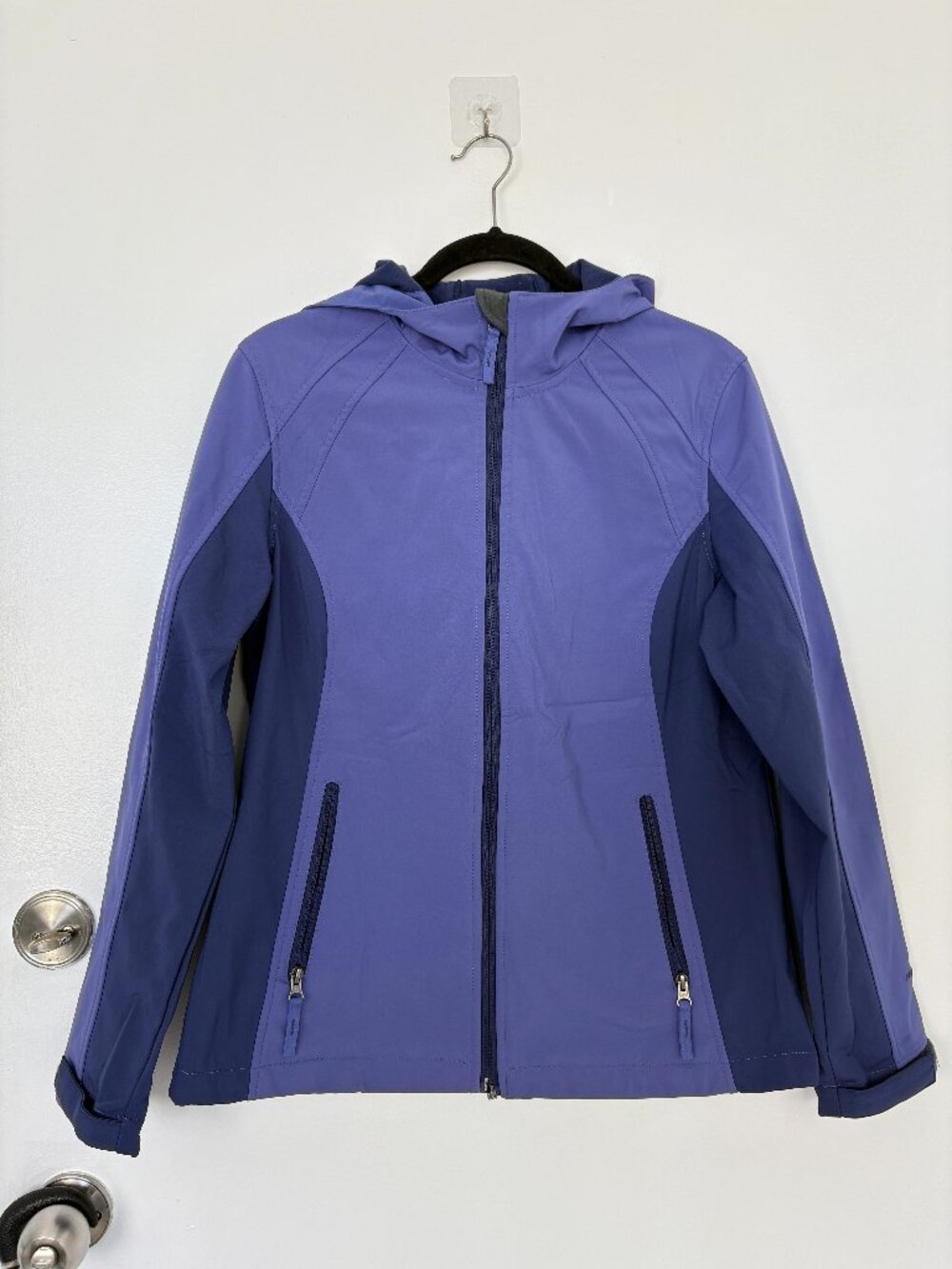 Free Tech Hooded Full Zip Jacket Women's Purple Blue Size 8-10
